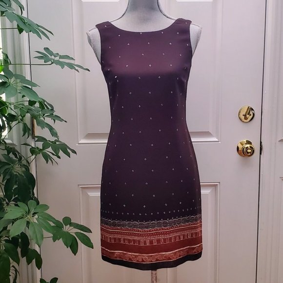 Petite Sophisticate Dresses & Skirts - Petite Sophisticate Sleeveless Sheath Midi Dress | NWT | 2P | Brown Red Cream